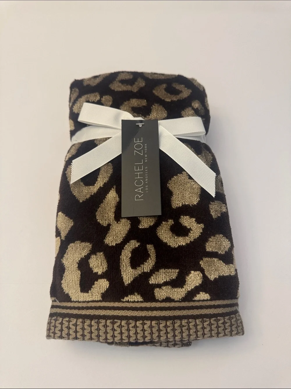 6pc RACHEL ZOE Cheetah Leopard Animal Print Bath Towel Set - Cotton/Viscose